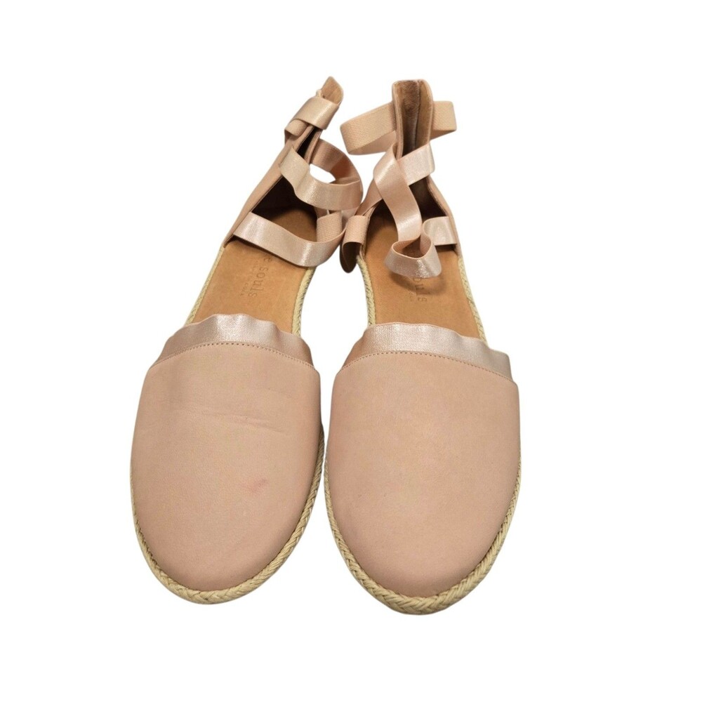 Kenneth Cole Gentle Souls Womens Shoes 10 Blush Pink Ribbon Lace Up Espadrille